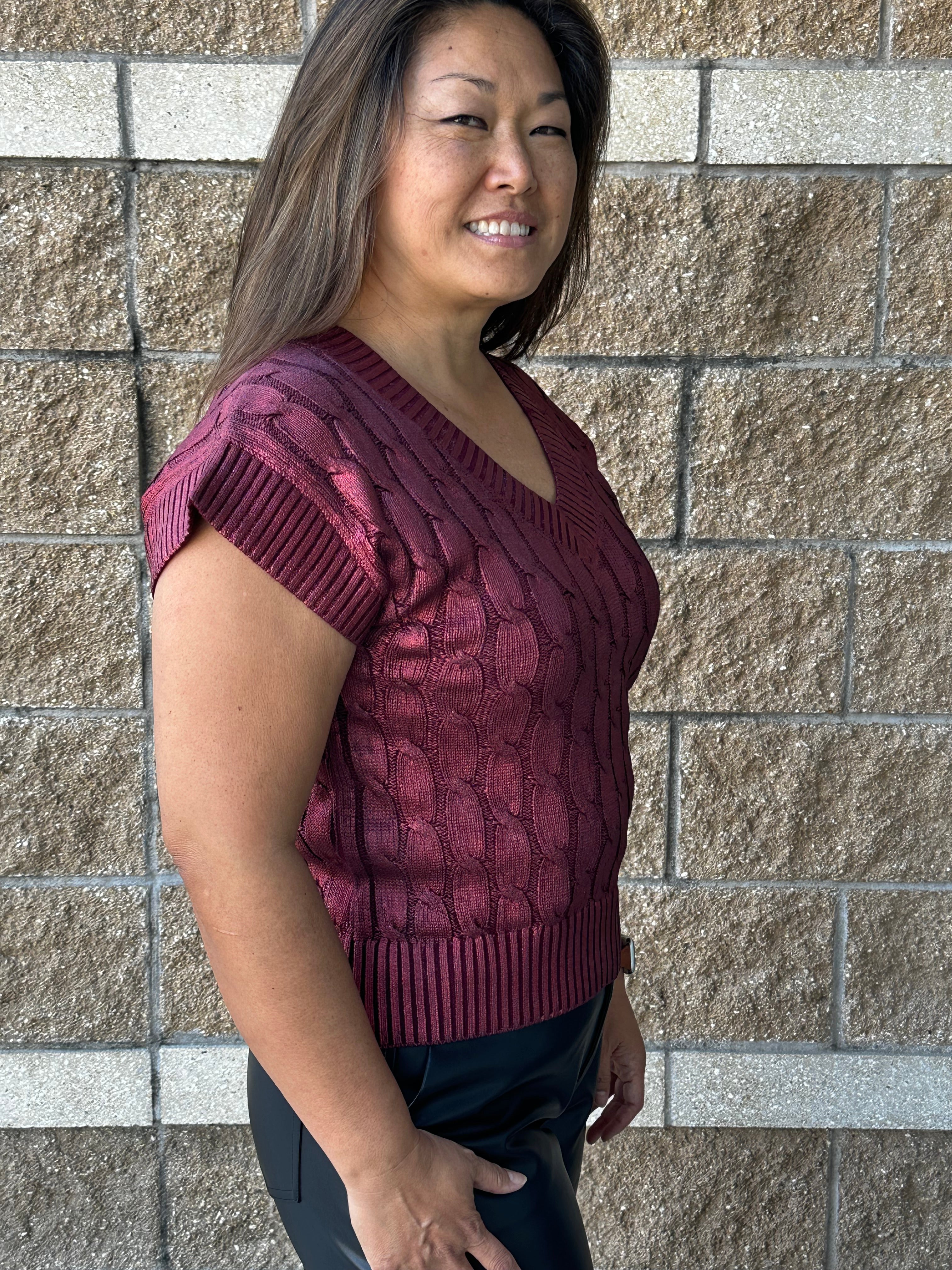 Metallic Sweater Vest