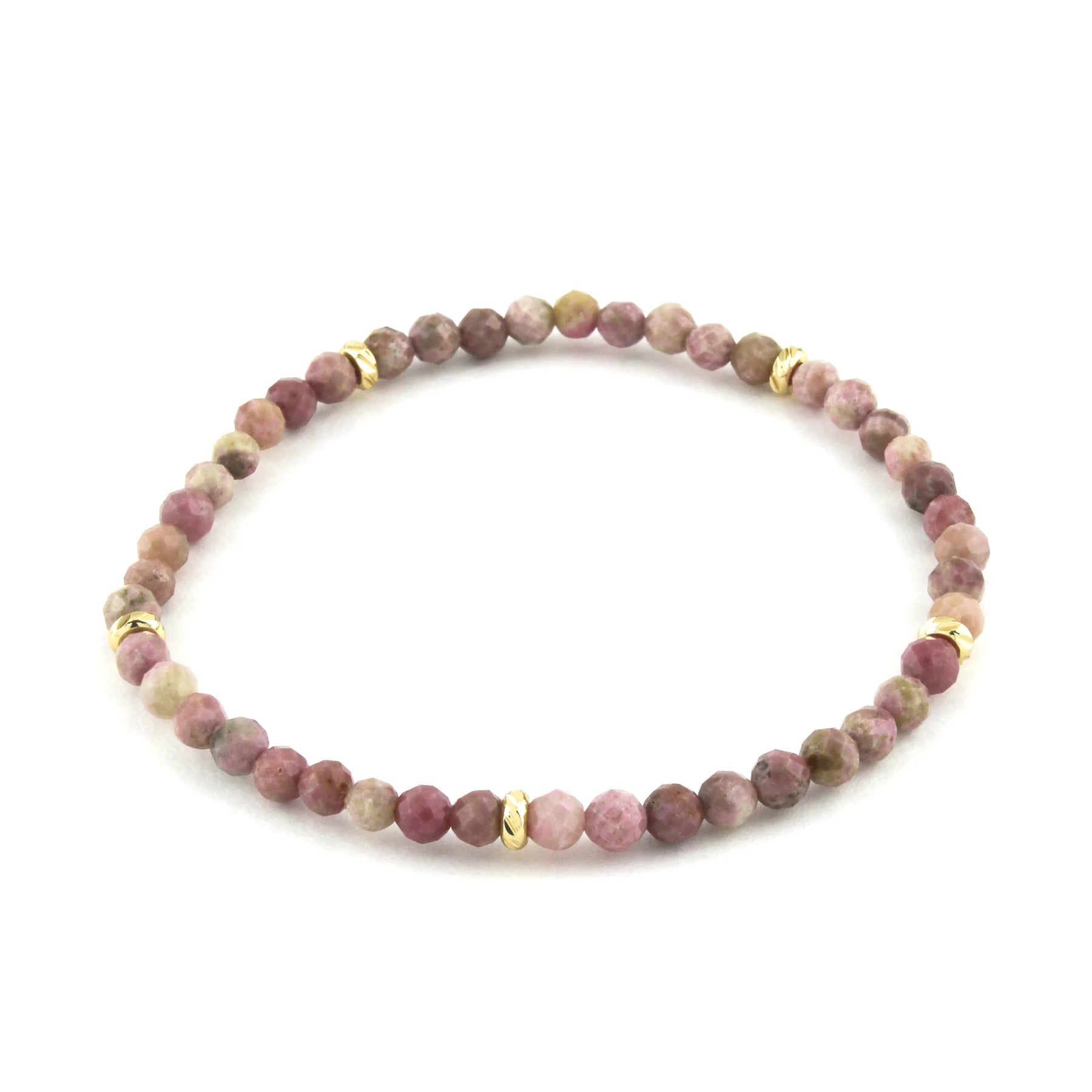 14K Gold Filled Mahogany Grain Gemstone Bracelet 4MM