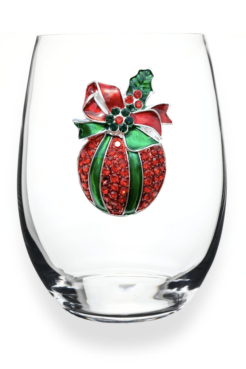 Christmas Ornament Stemless Wine Glass