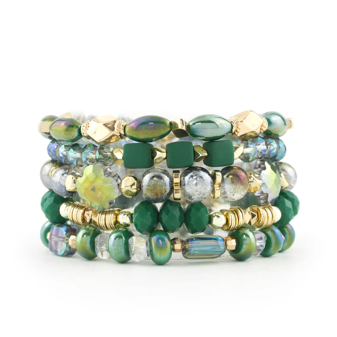 Polished Pine Set of 5 Bracelets