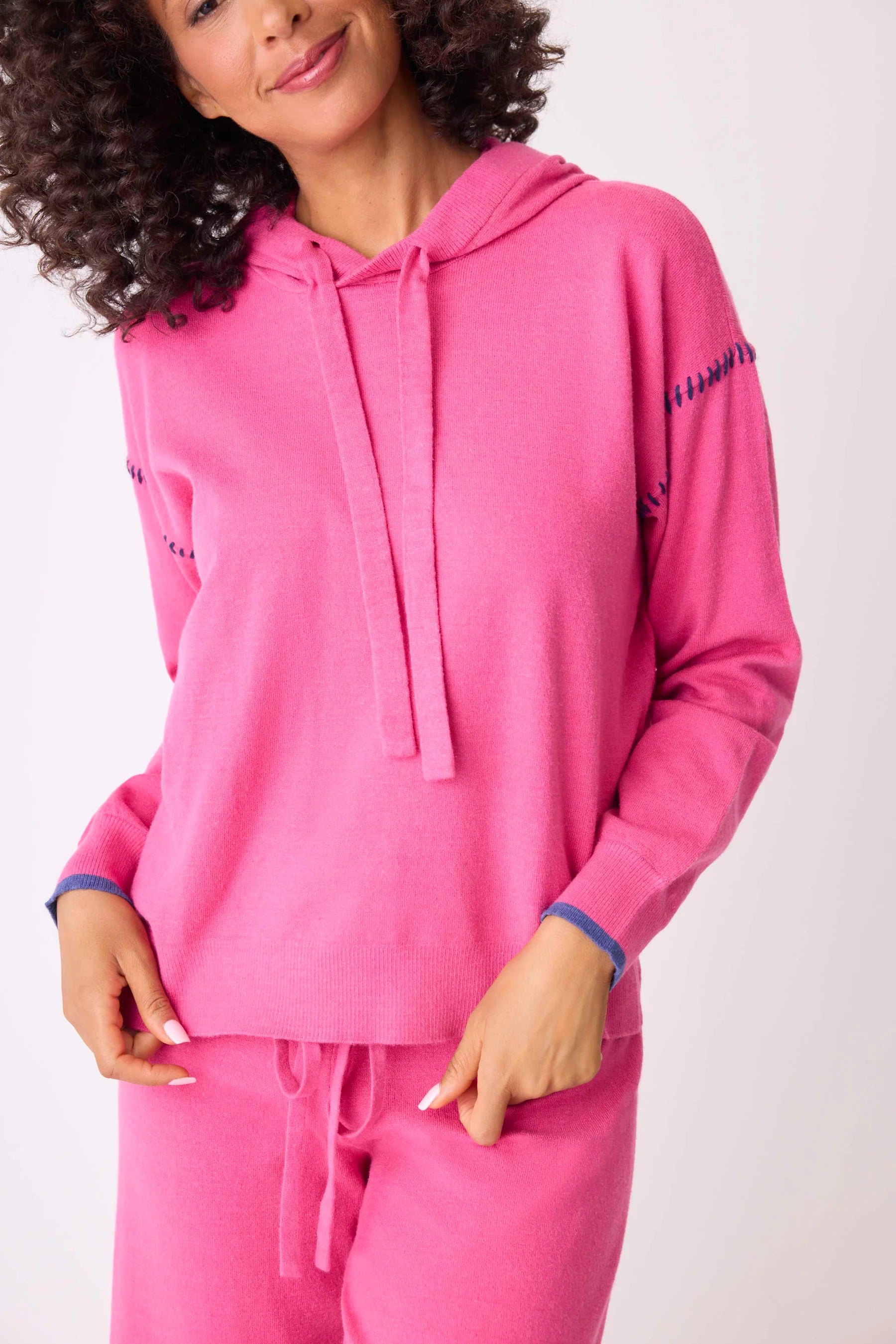 Sweater Weather Pullover Hoodie Fuchsia