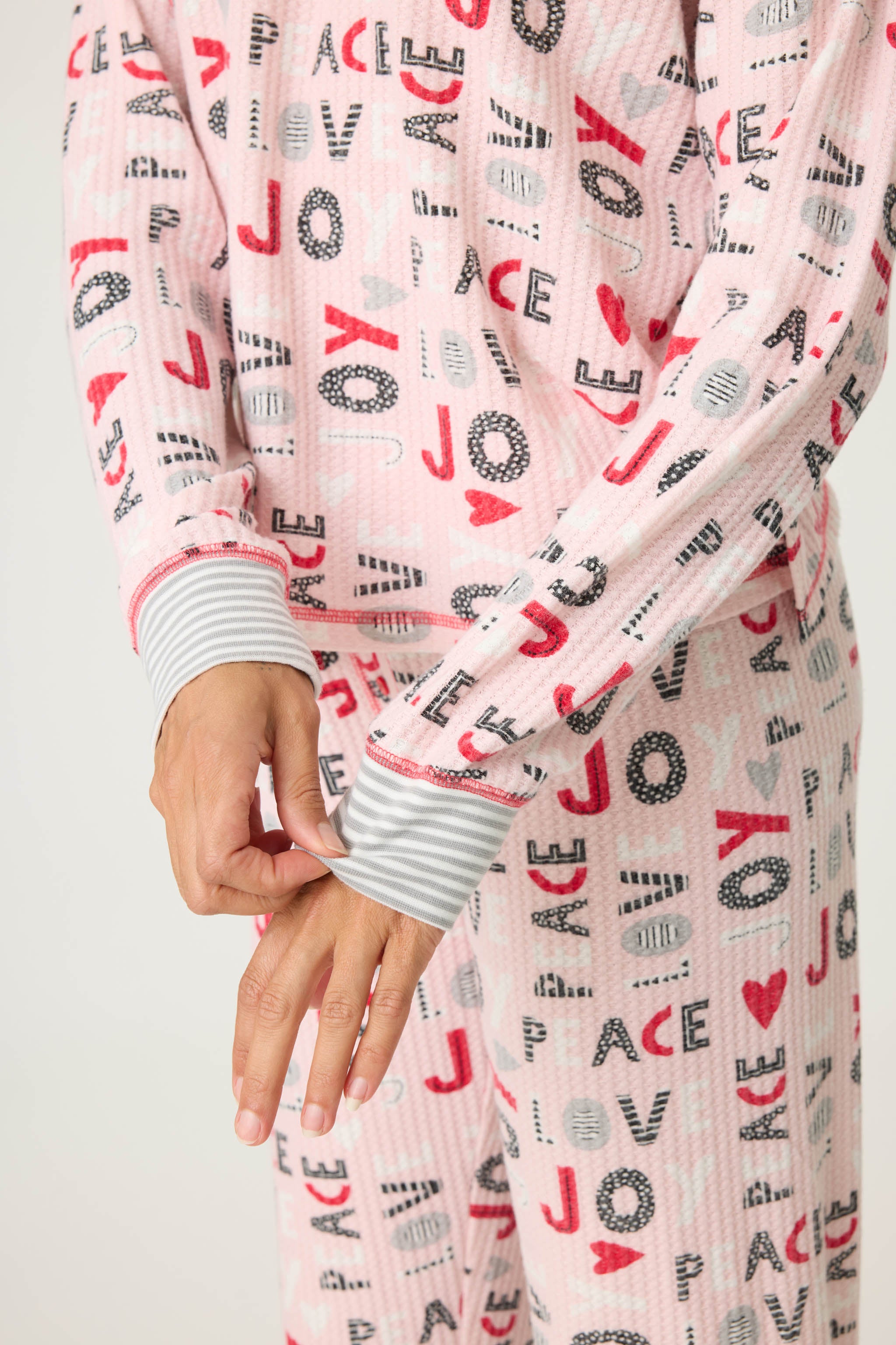 Peace & Joy Waffle Thermal Ski Jammie Set