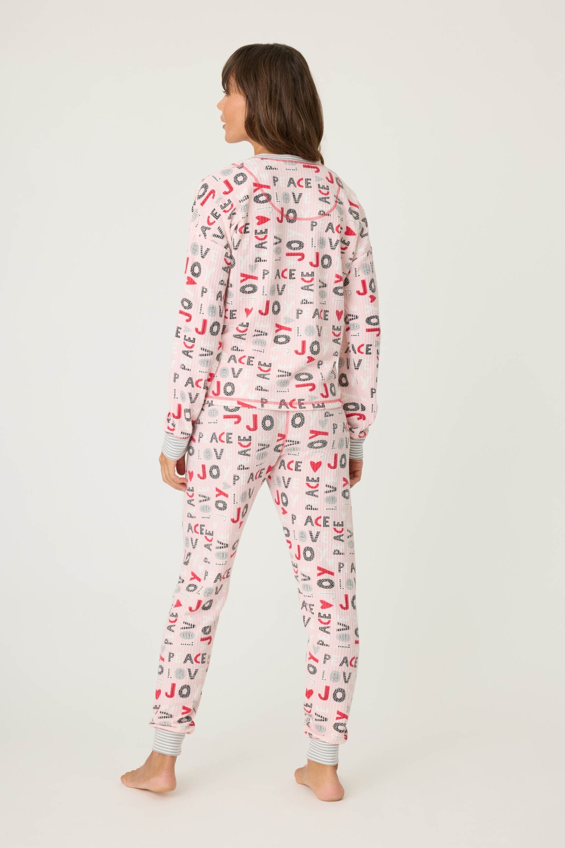 Peace & Joy Waffle Thermal Ski Jammie Set