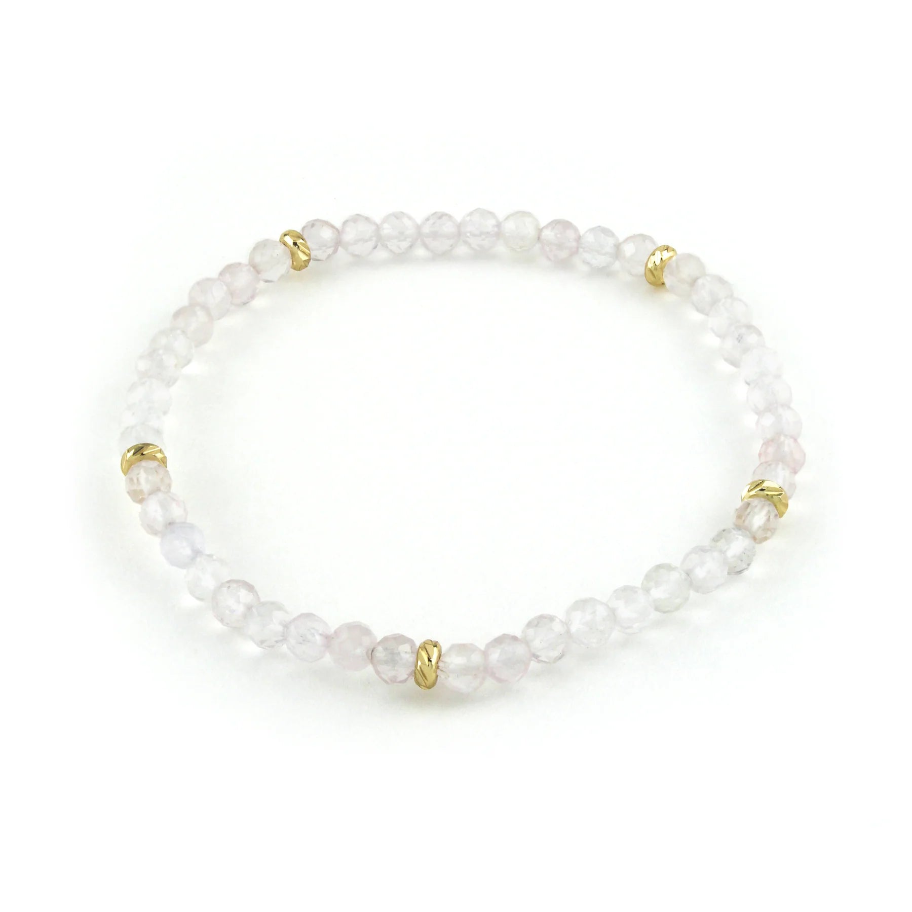 14K Gold Filled Rose Quartz Gemstone Bracelet 4MM