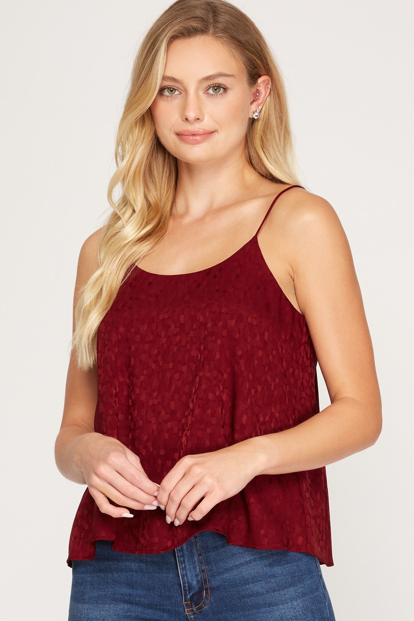 Cami Jacquard Satin Top