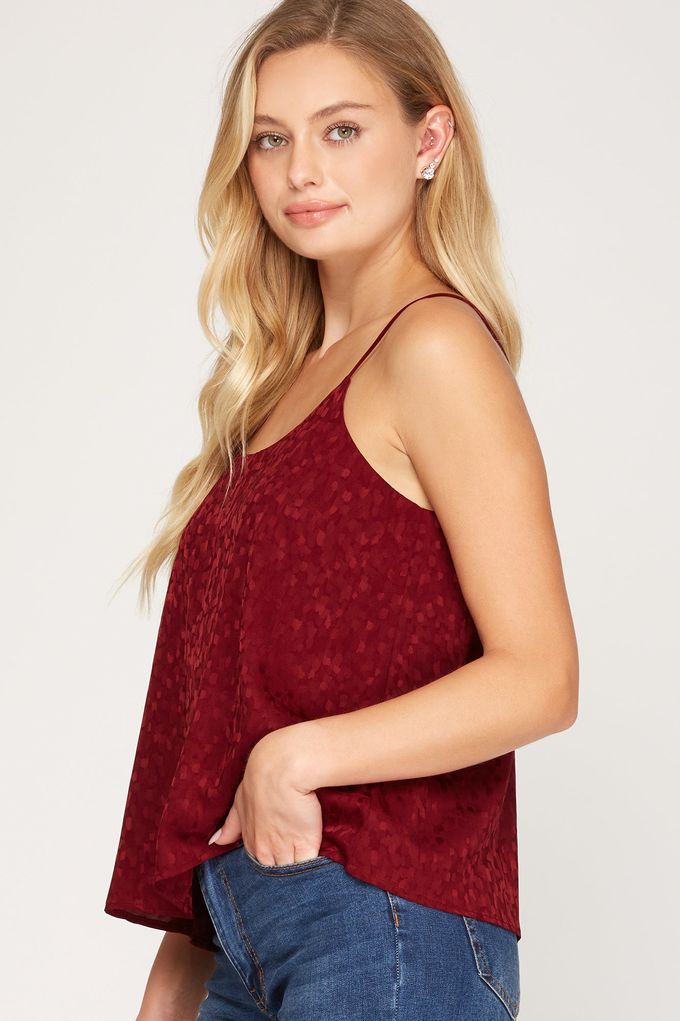 Cami Jacquard Satin Top