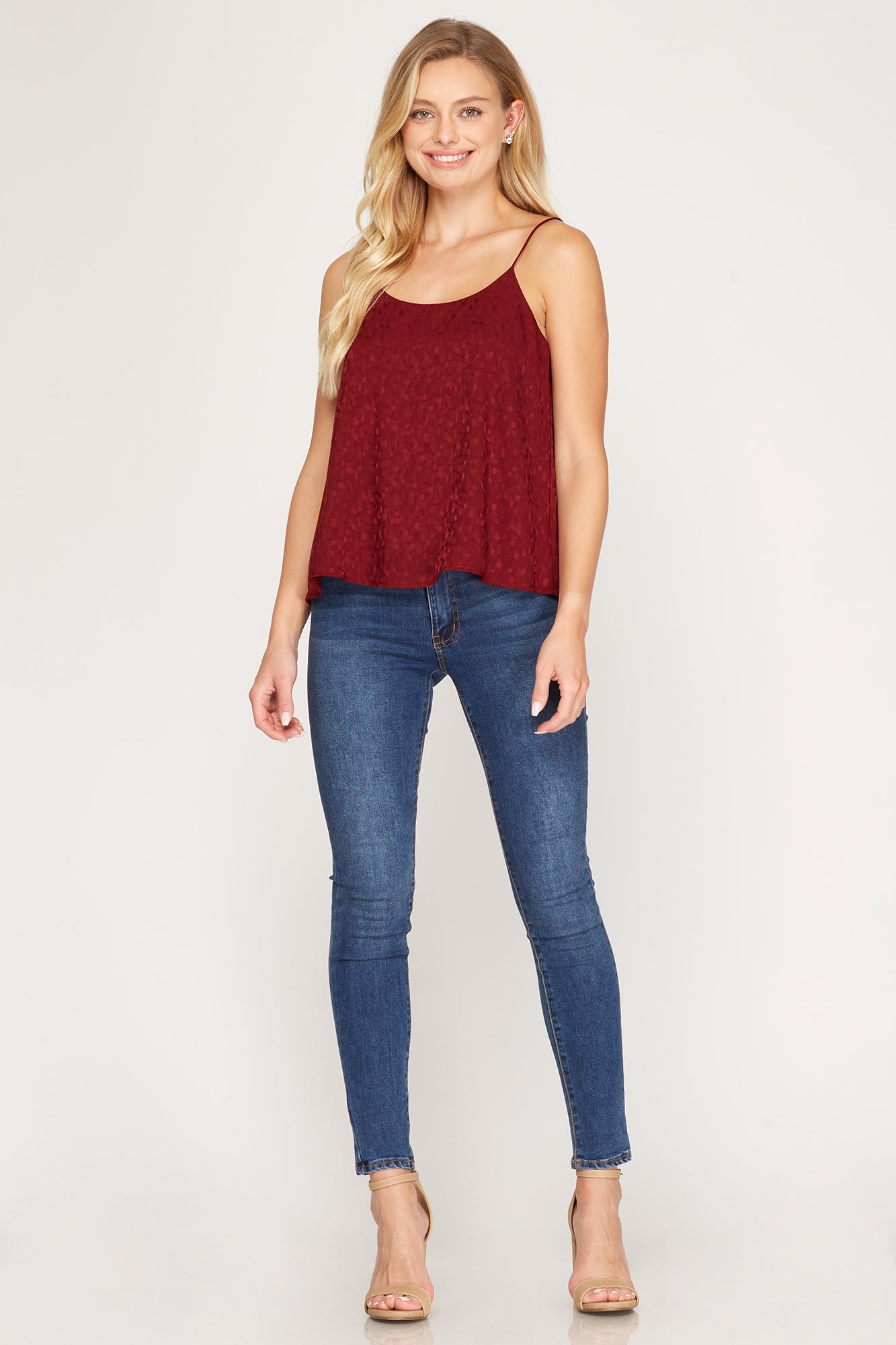 Cami Jacquard Satin Top