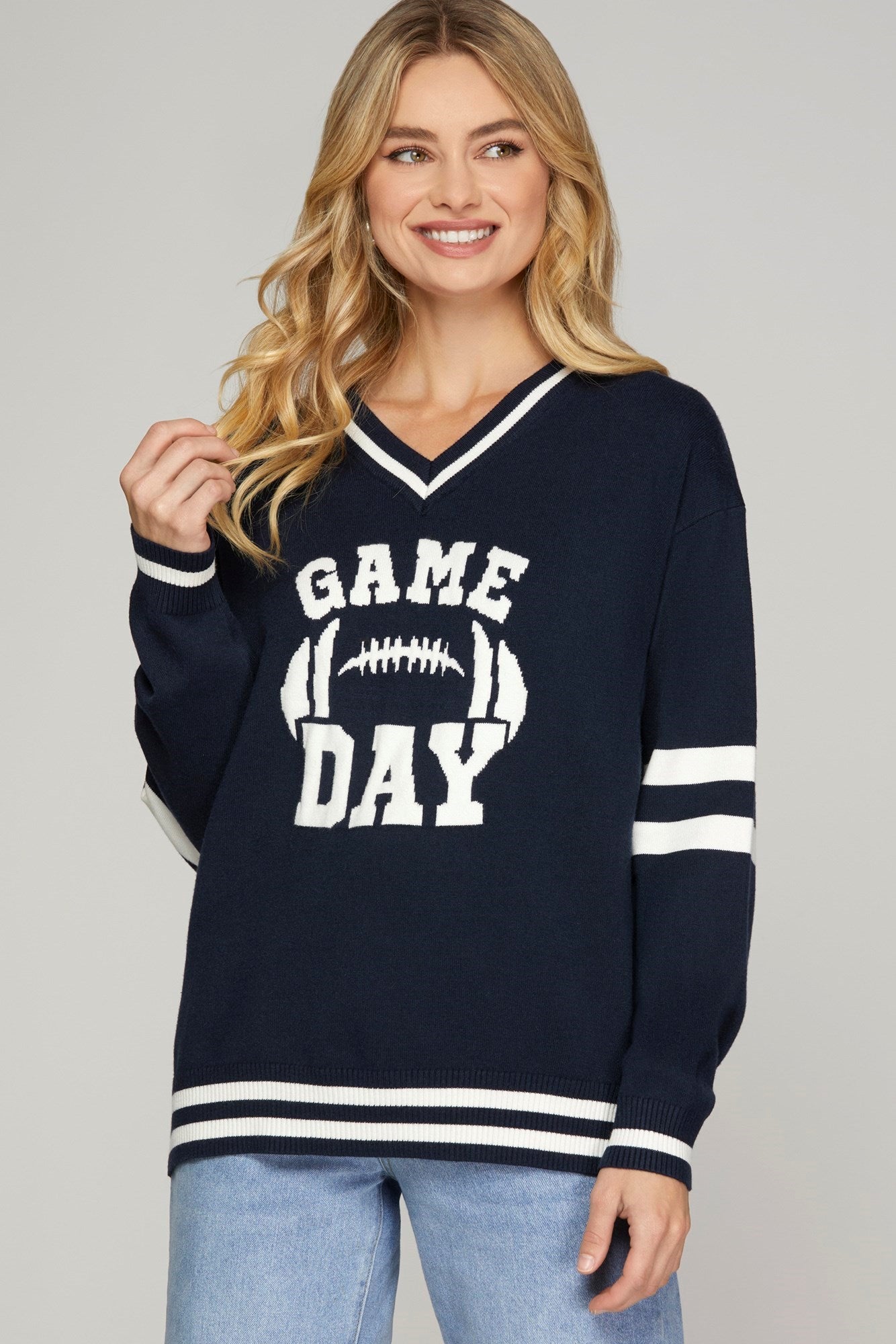 Sale Game Day Long Sleeve Varsity Sweater