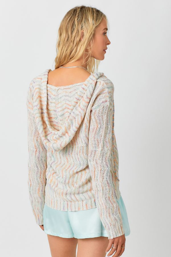 Sale Multi Color Chevron Hoodie Sweater