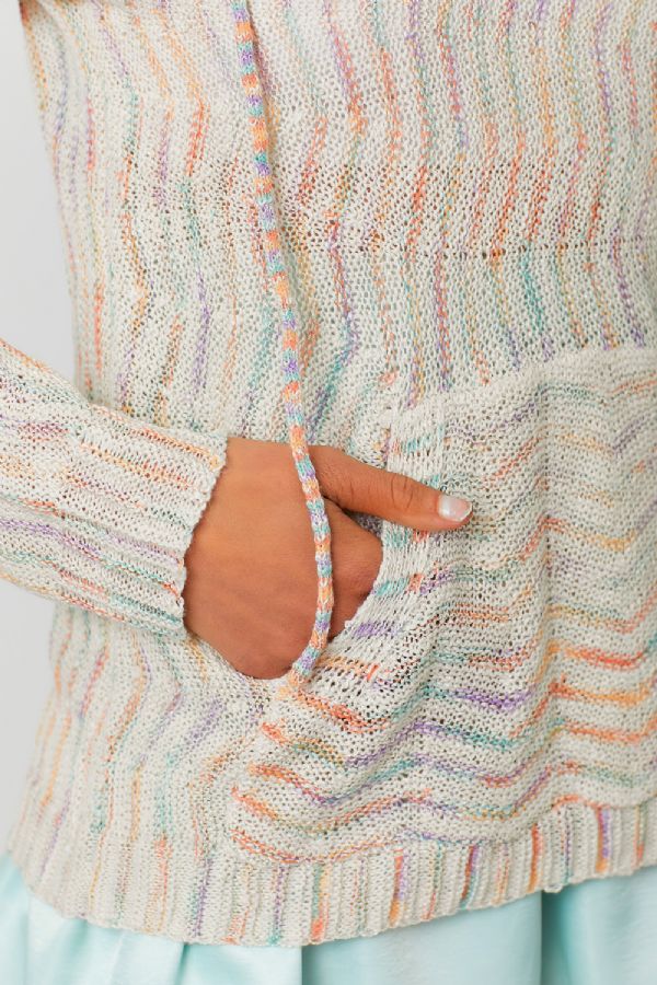 Sale Multi Color Chevron Hoodie Sweater