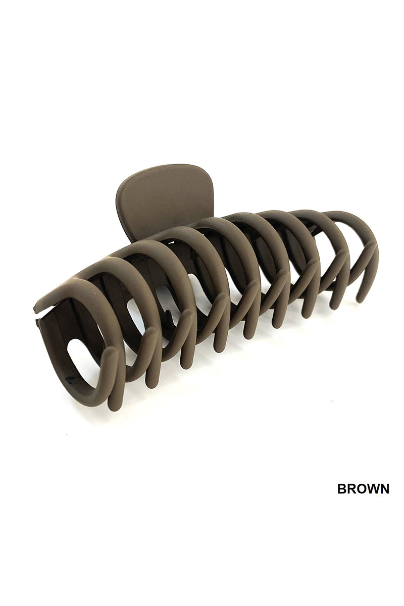 Large Matte Finish Hair Clip Brown