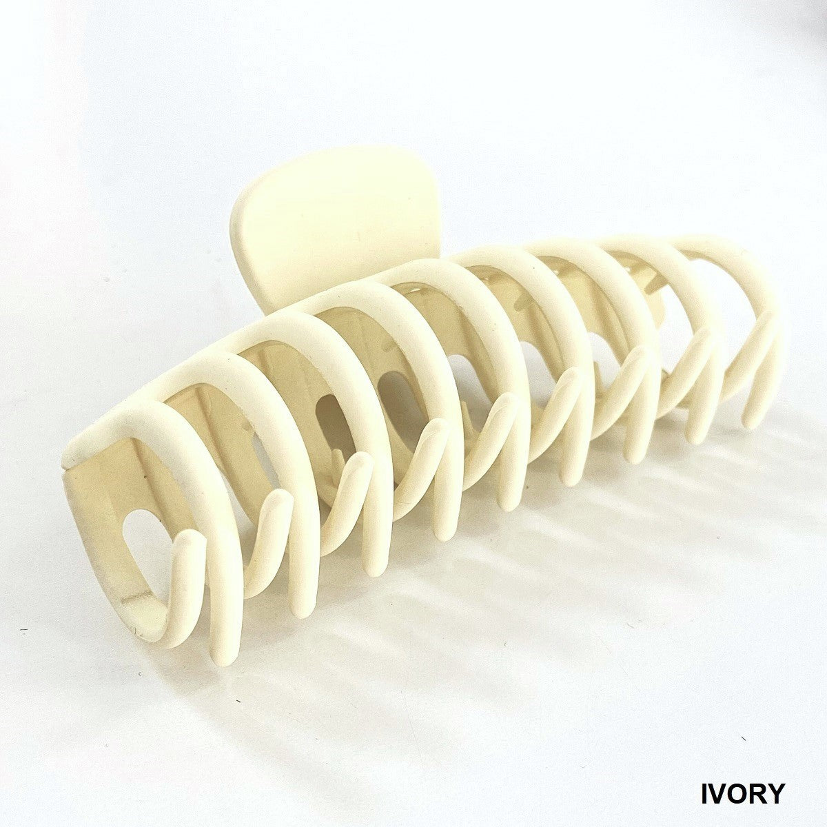 Large Matte Finish Hair Clip Ivory