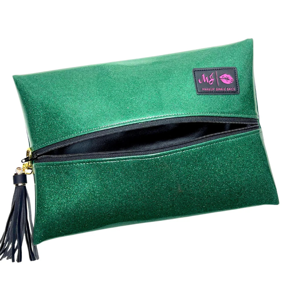 Makeup Junkie Bags 2 sizes Green Glitter