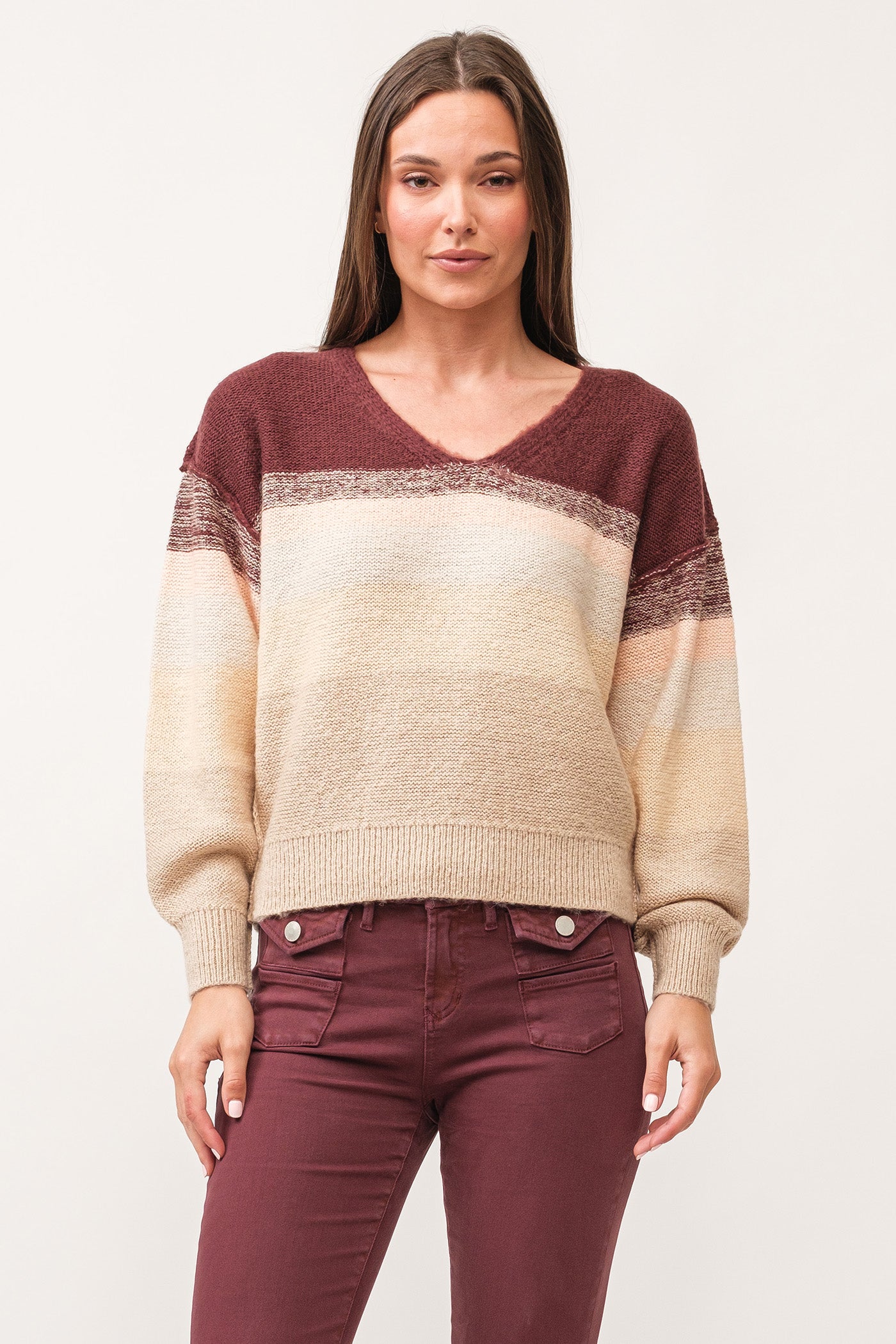 Lexi V-Neck Long Sleeve Sweater Holiday Mimosa