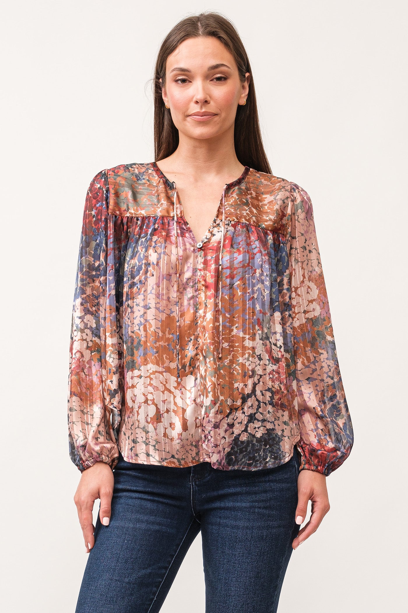 Alessia V-Neck Long Sleeve Blouse Tinsel Garden