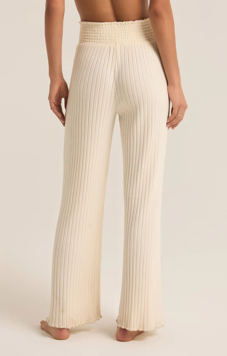 Dawn Smocked Rib Pant Bone