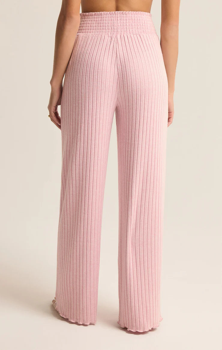 Dawn Smocked Rib Pant Sunset Mauve