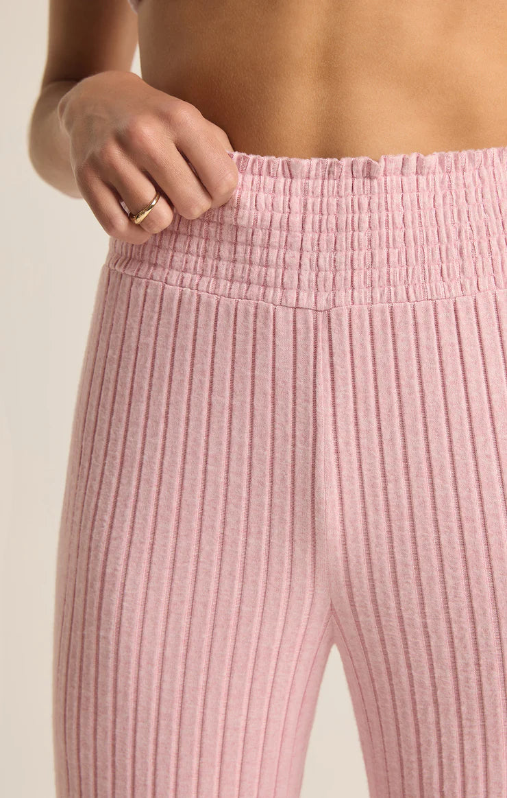 Dawn Smocked Rib Pant Sunset Mauve