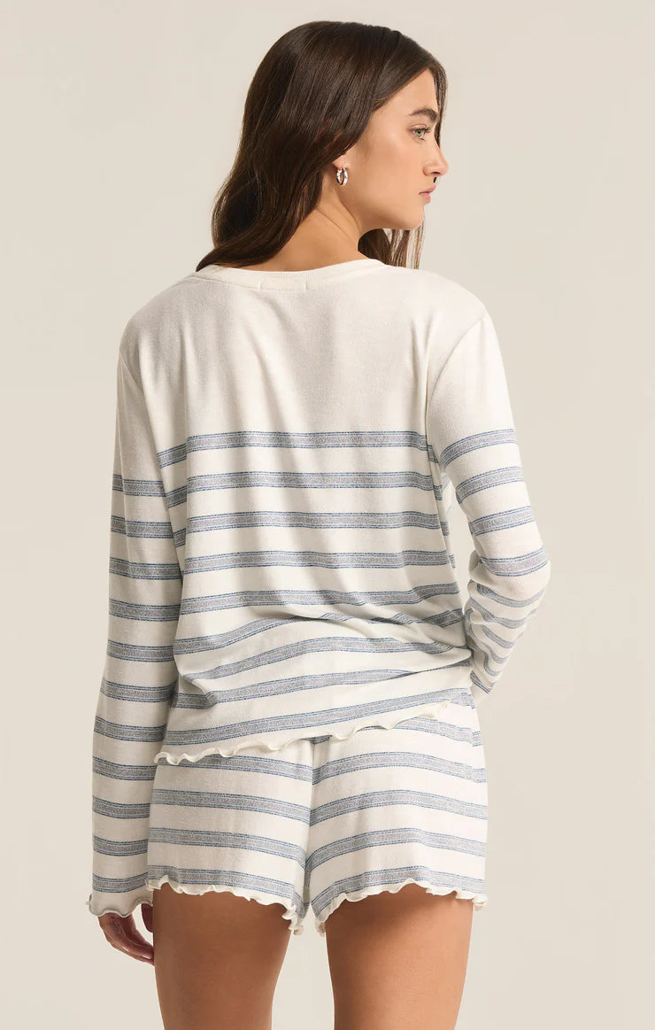 Hometown Stripe Long Sleeve Top Vanilla Ice