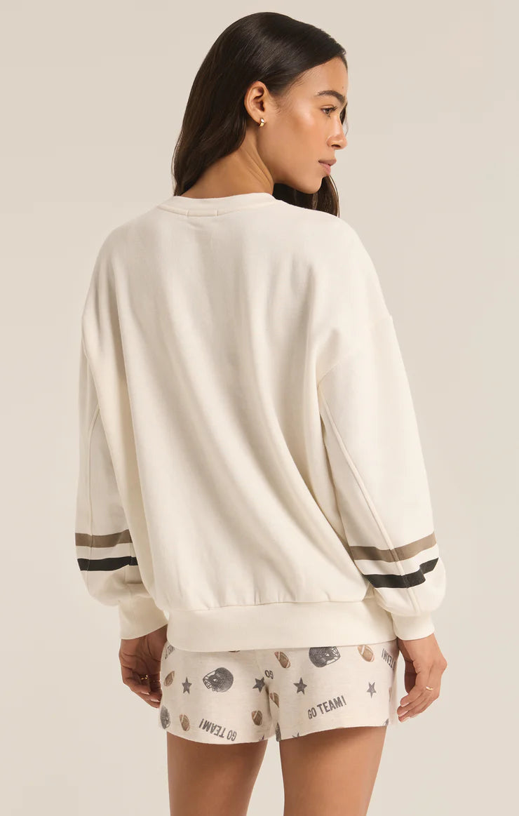 Oversized Game Day Sweatshirt Bone