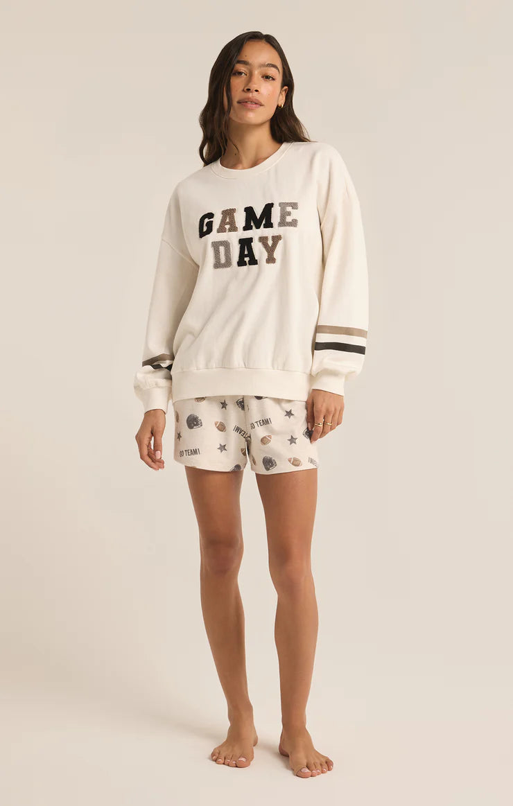 Oversized Game Day Sweatshirt Bone