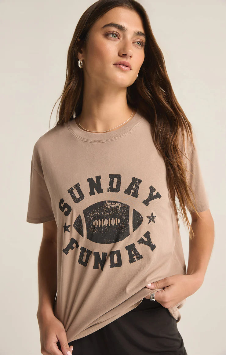 Sunday Funday Boyfriend Tee Latte