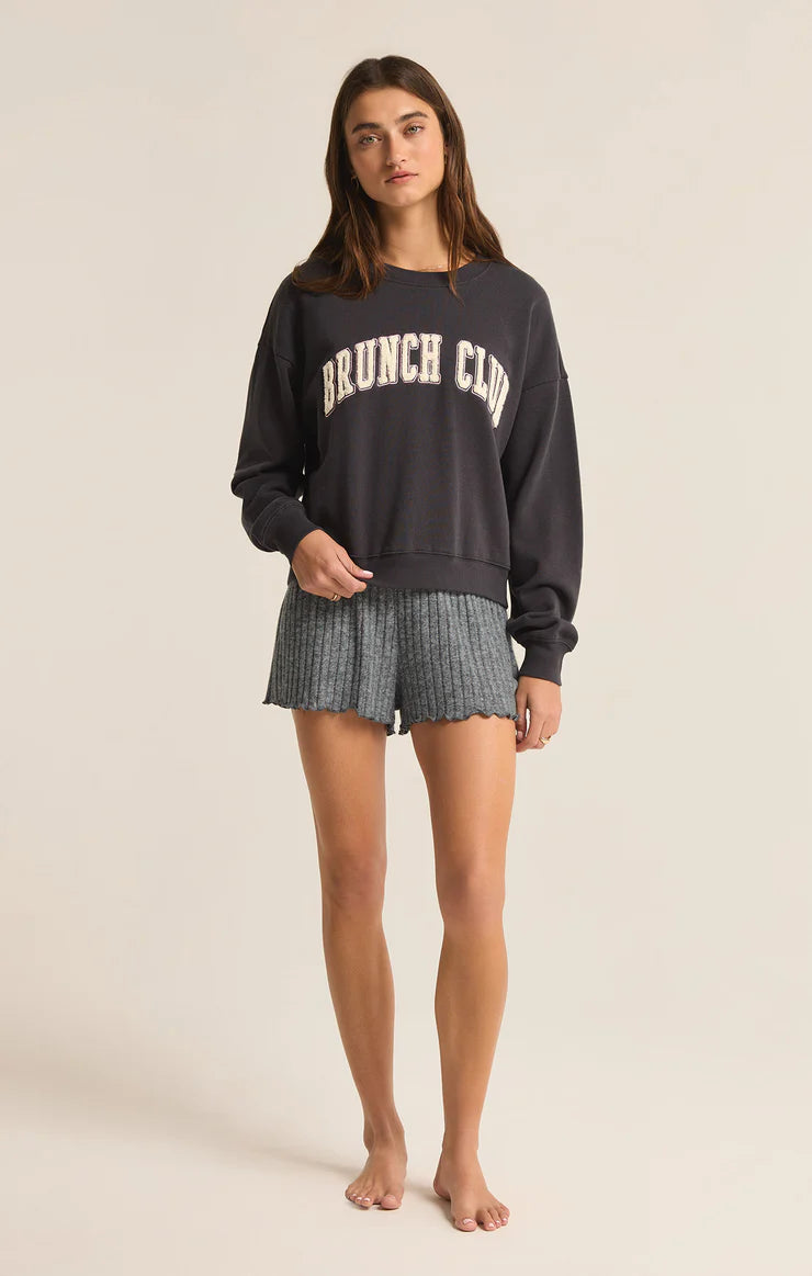 Brunch Club Sweatshirt Black Sand