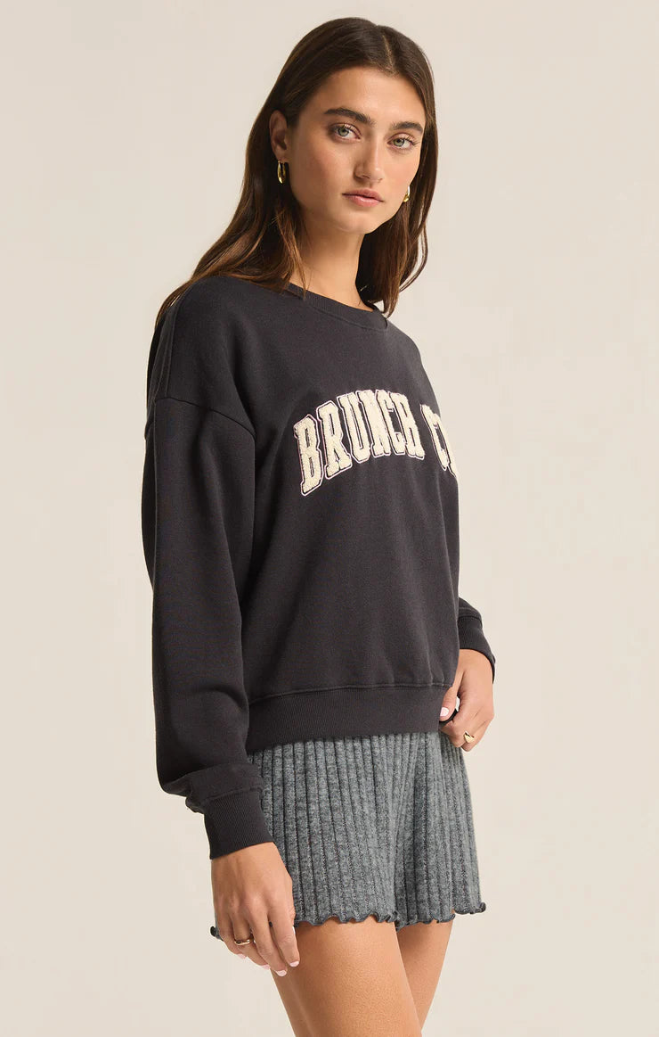 Brunch Club Sweatshirt Black Sand