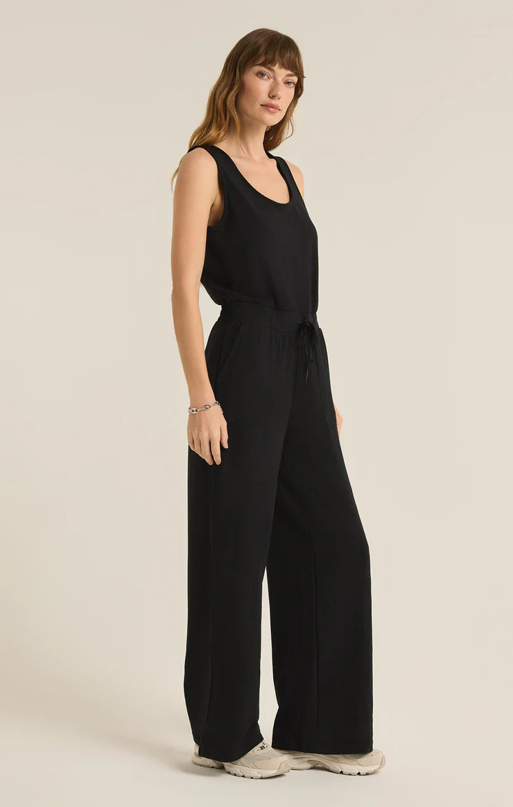 Layover Modal Fleece Jumpsuit Black