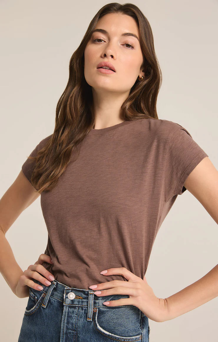 Modern Slub Tee Deep Taupe