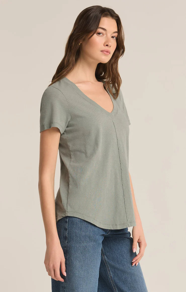 Asher V-Neck Tee Harbor Gray