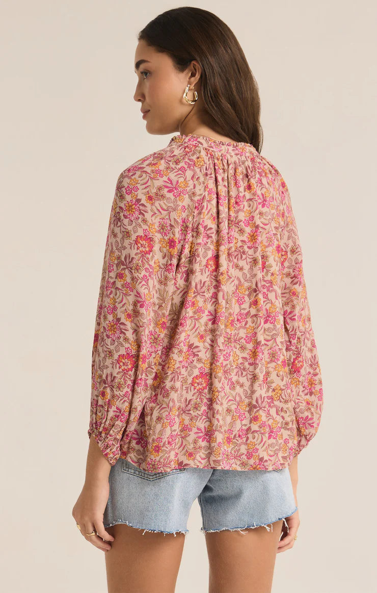 Carine Lima Floral Top Cactus Flowers