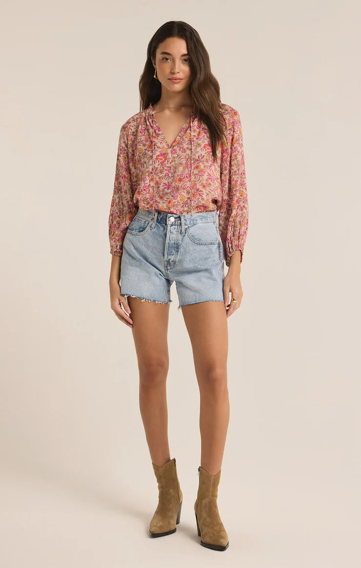 Carine Lima Floral Top Cactus Flowers