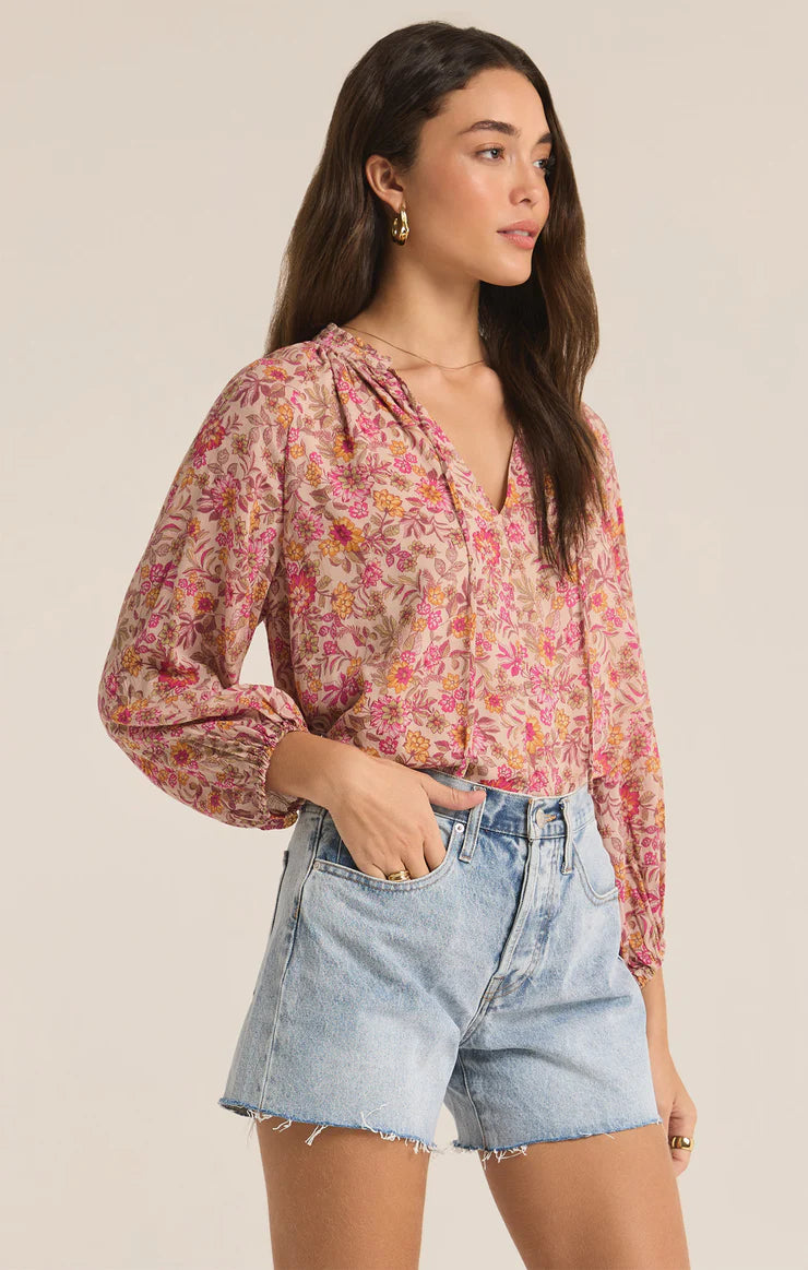 Carine Lima Floral Top Cactus Flowers