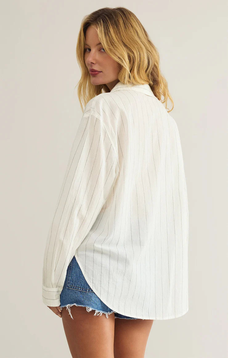 Seaport Striped Shirt White