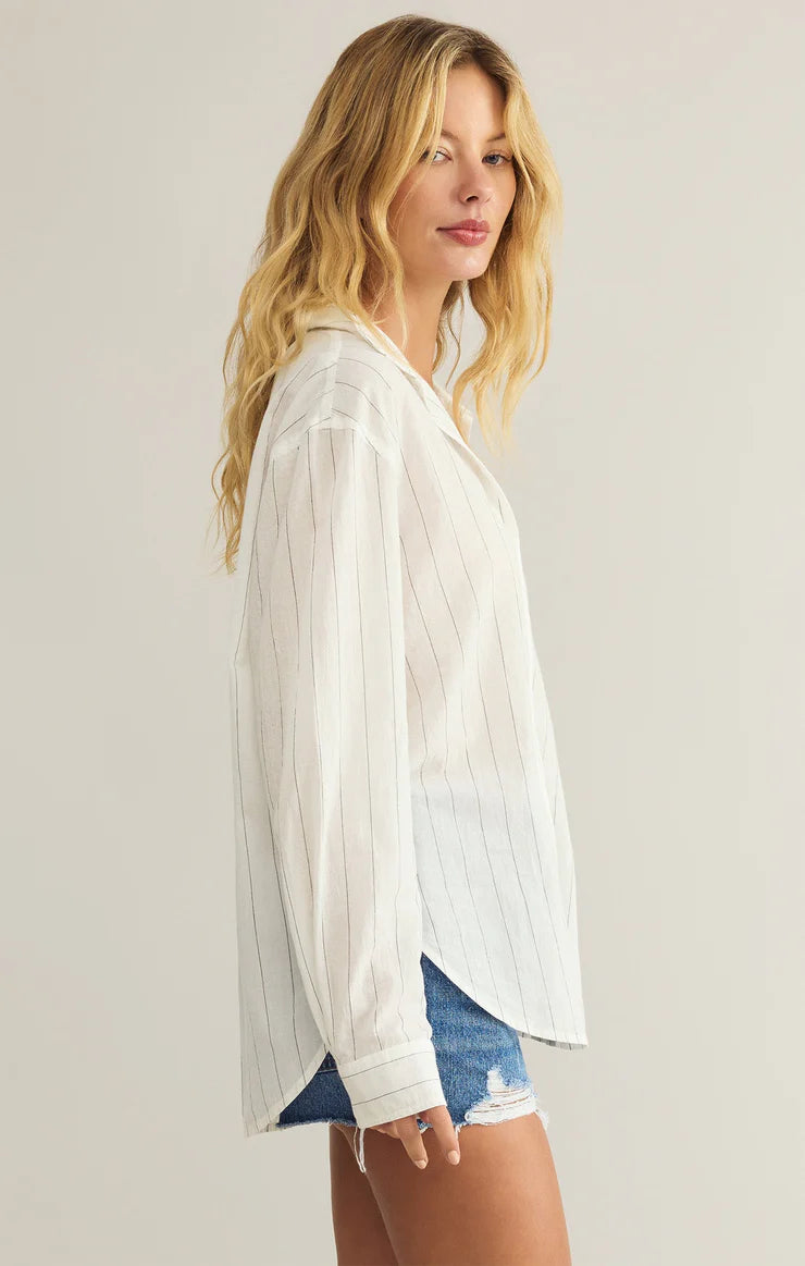 Seaport Striped Shirt White