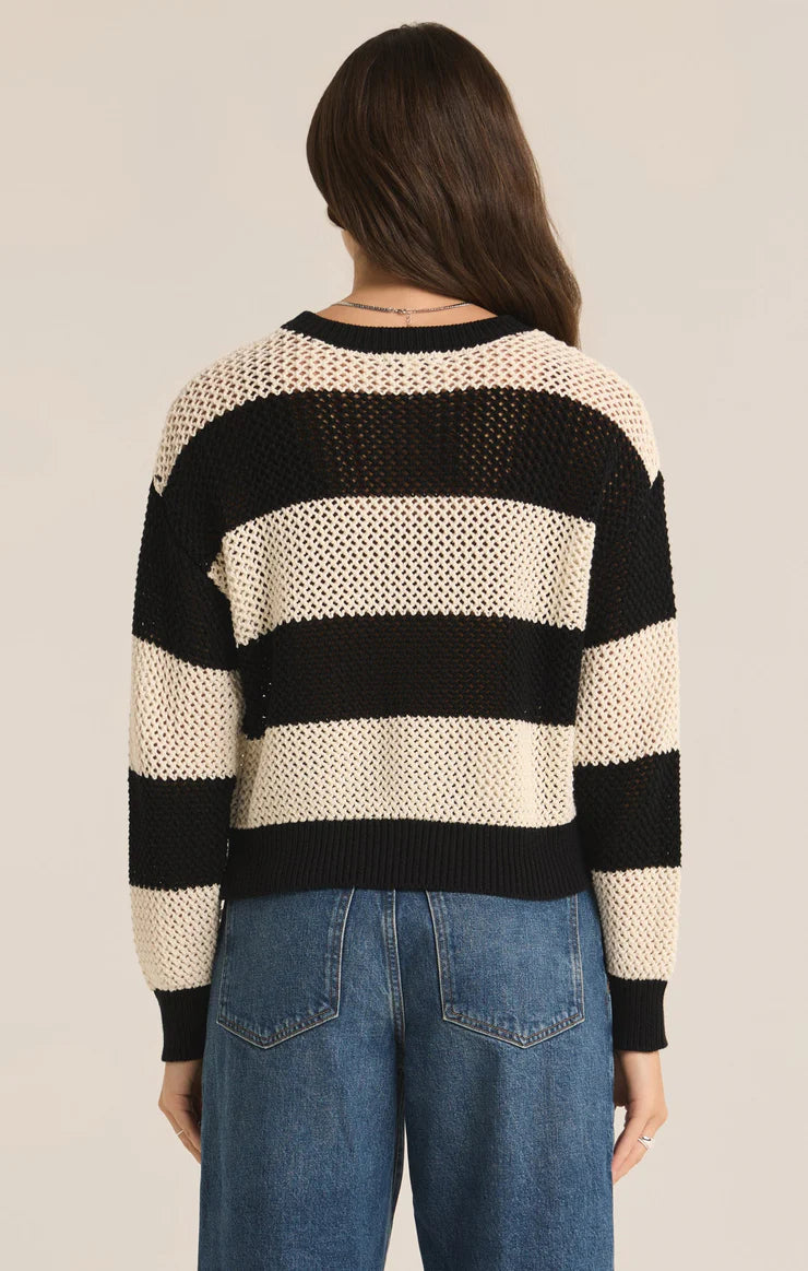 Broadbeach Stripe Sweater Black