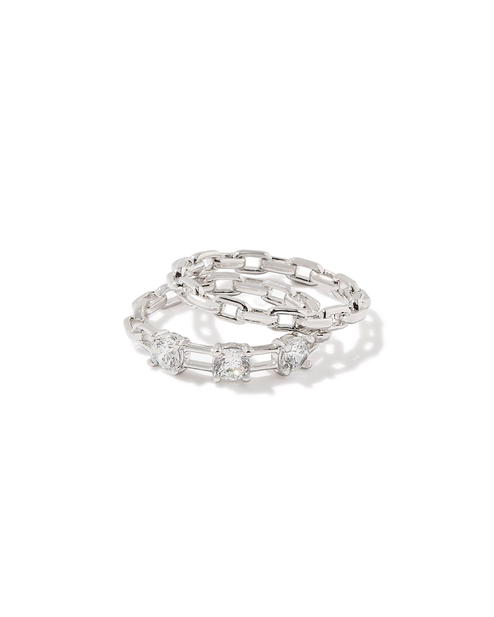 Lexi Ring Set Silver White Crystal