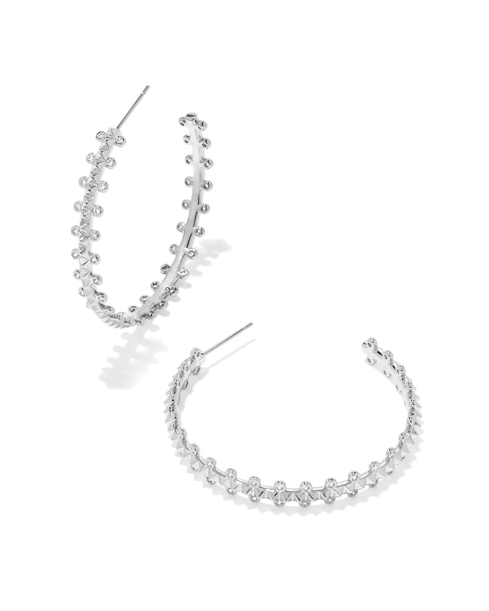 Sale Jada Hoop Earrings Silver White Crystal