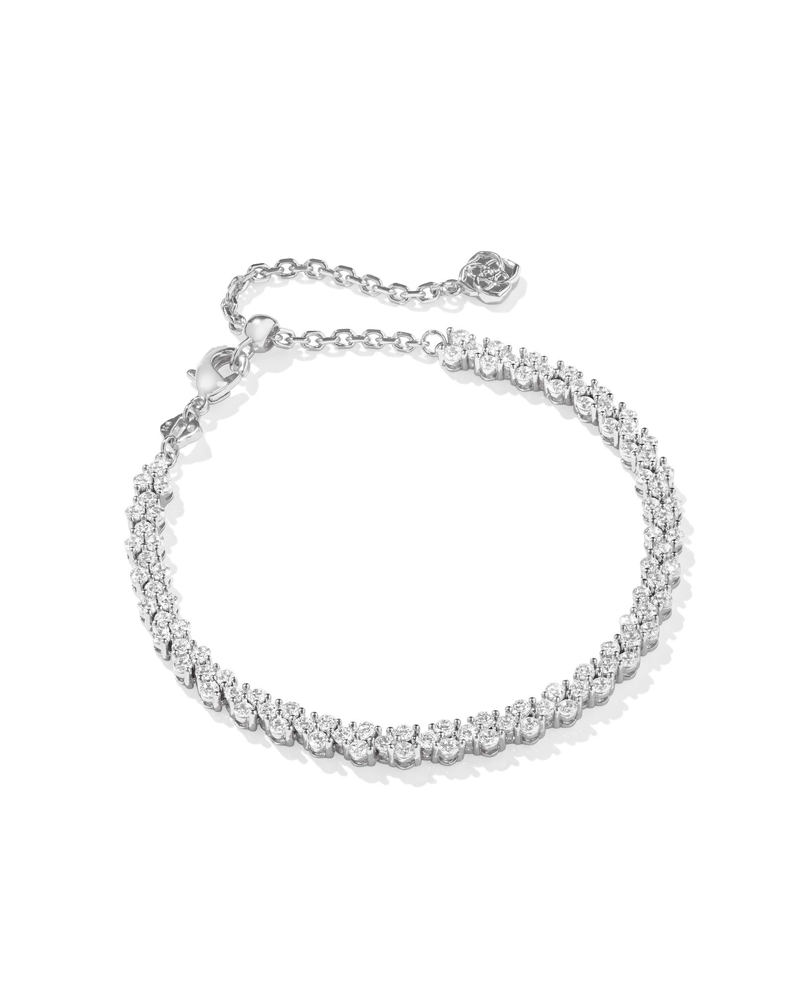 Emery Silver Tennis Bracelet White Crystal