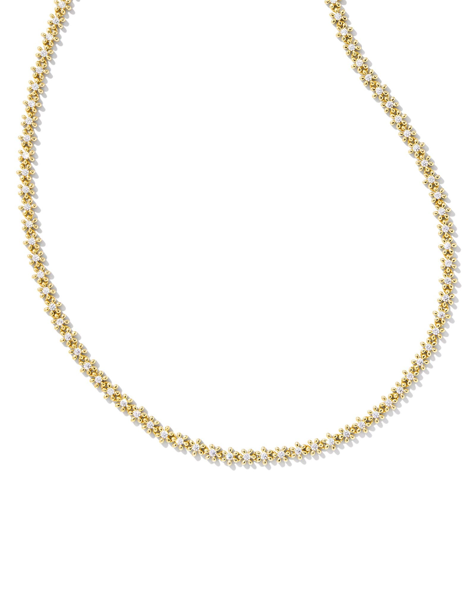 Nydia Gold Strand Necklace Whit Crystals