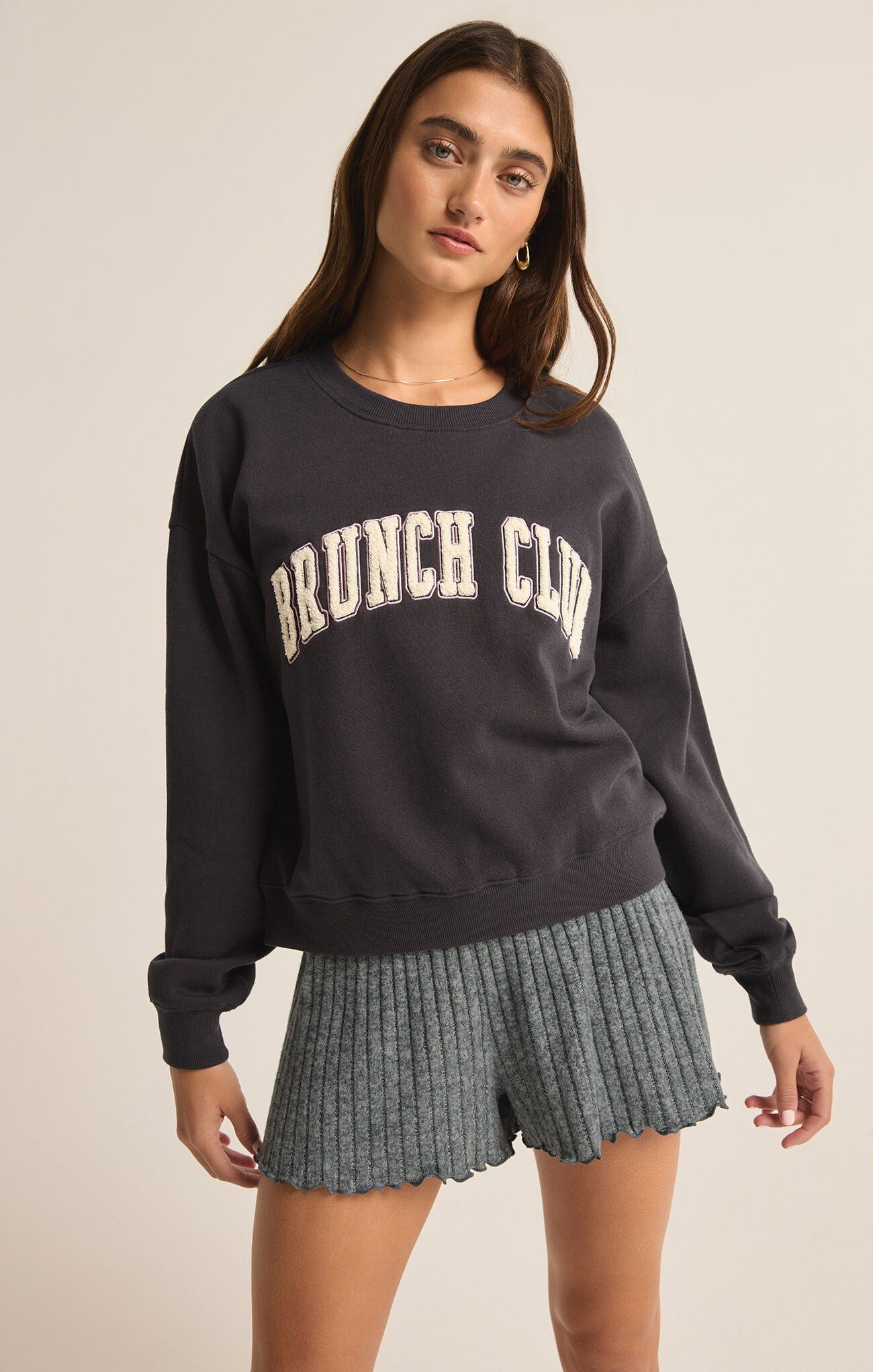 Brunch Club Sweatshirt Black Sand