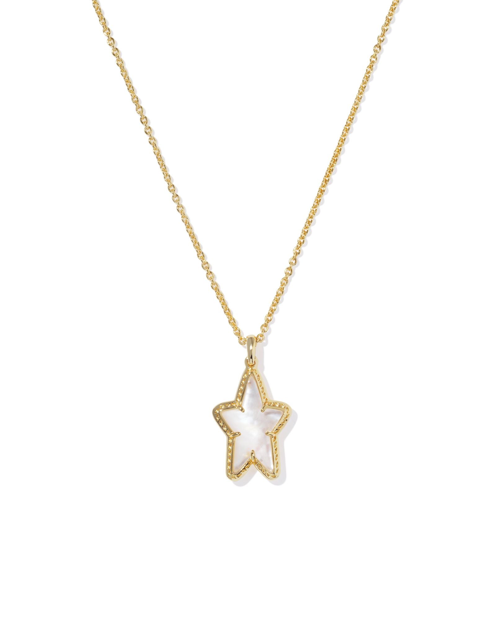 Ada Star Short Pendant Necklace Gold Ivory MOP