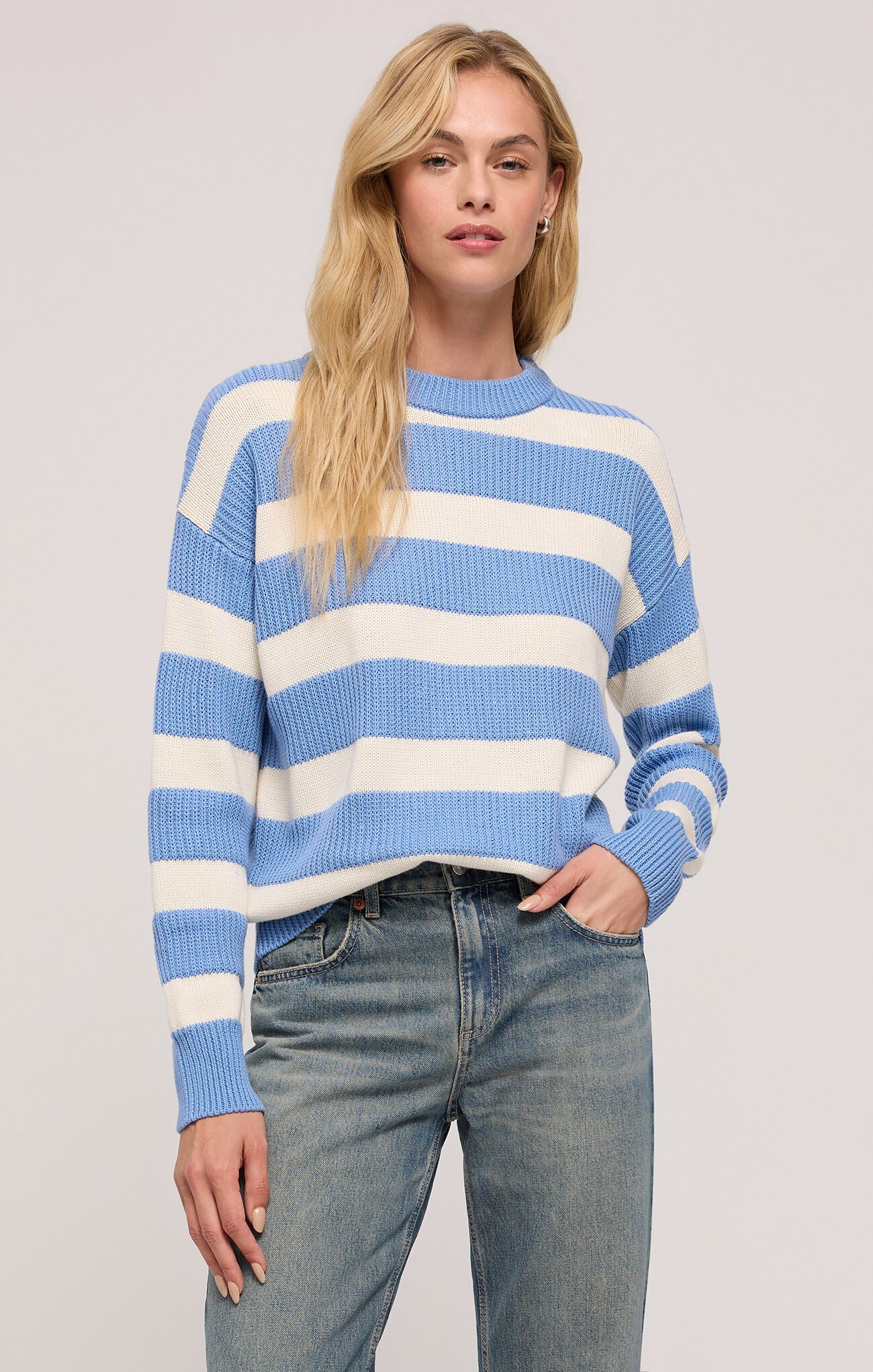 Boyfriend Sailor Sweater Blue River