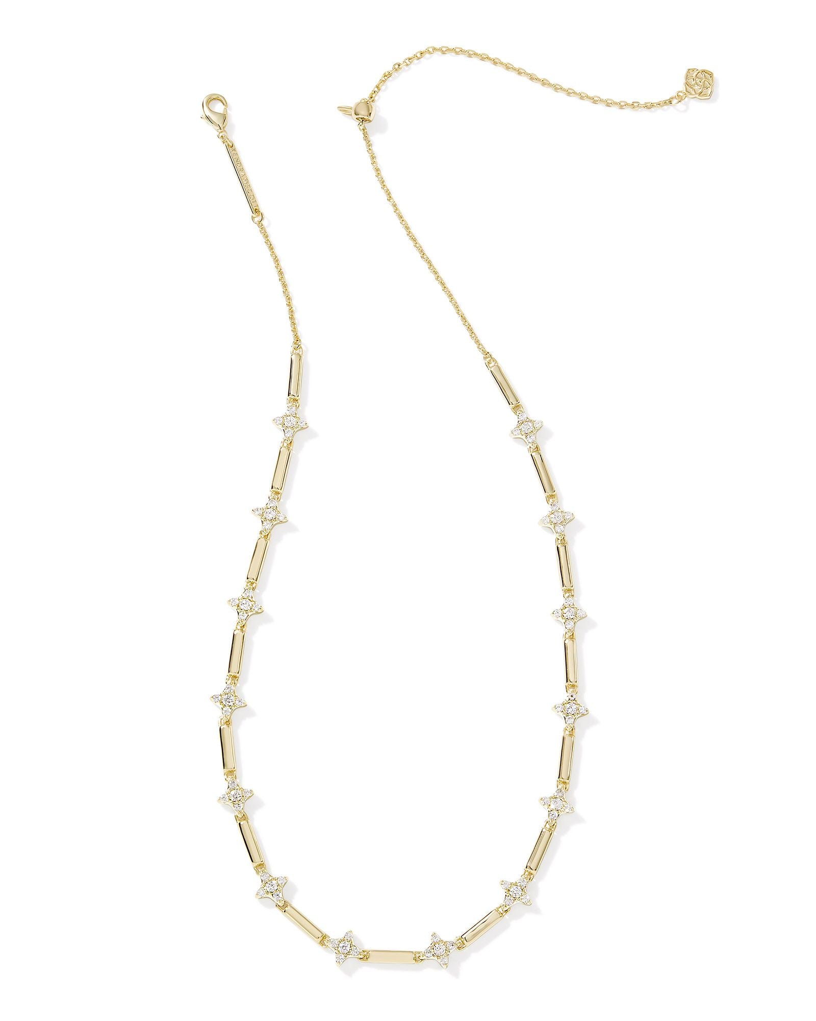 Holland Gold Strand Necklace White Crystal