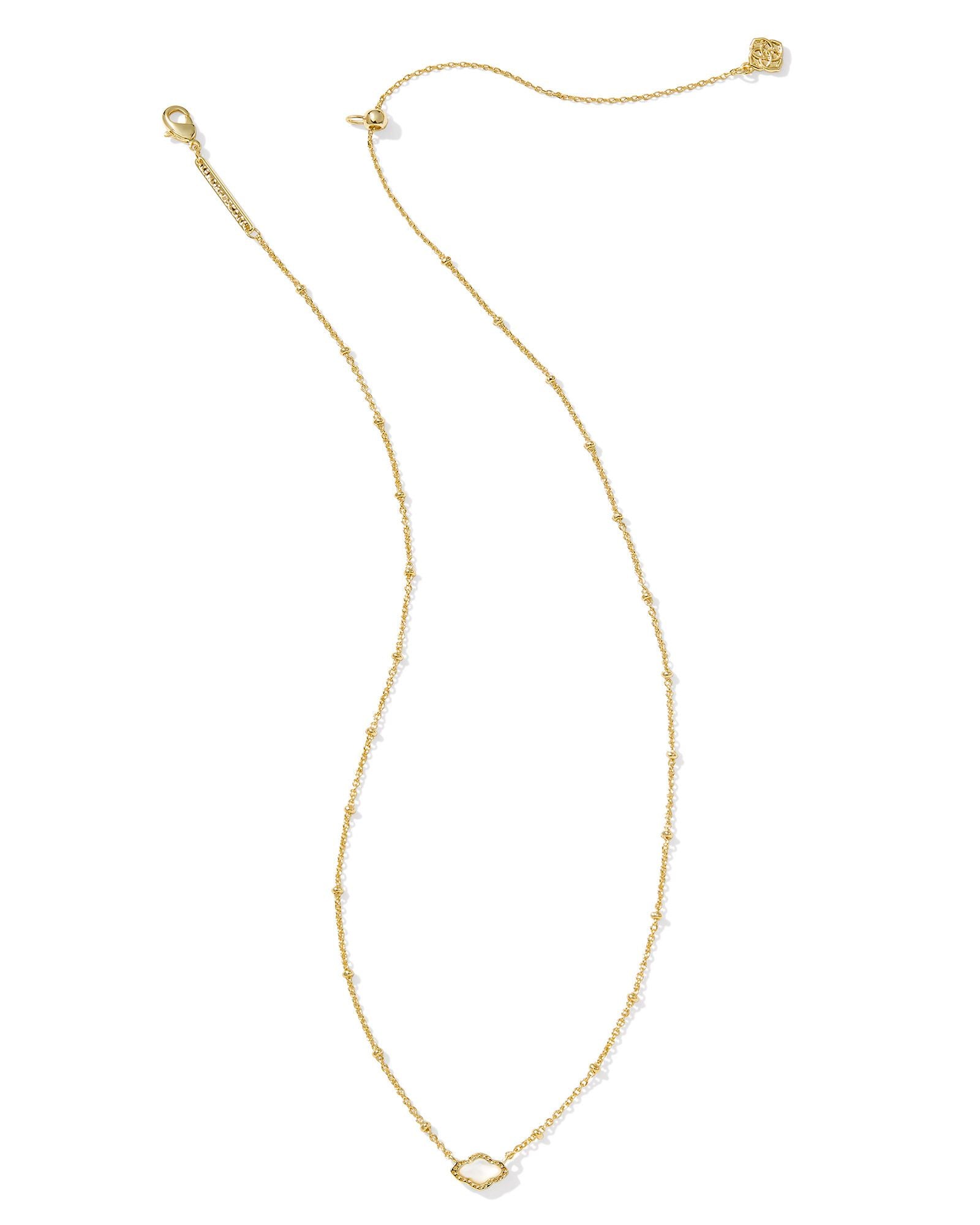 Mini Abbie Gold Satellite Short Pendant Necklace Ivory MOP