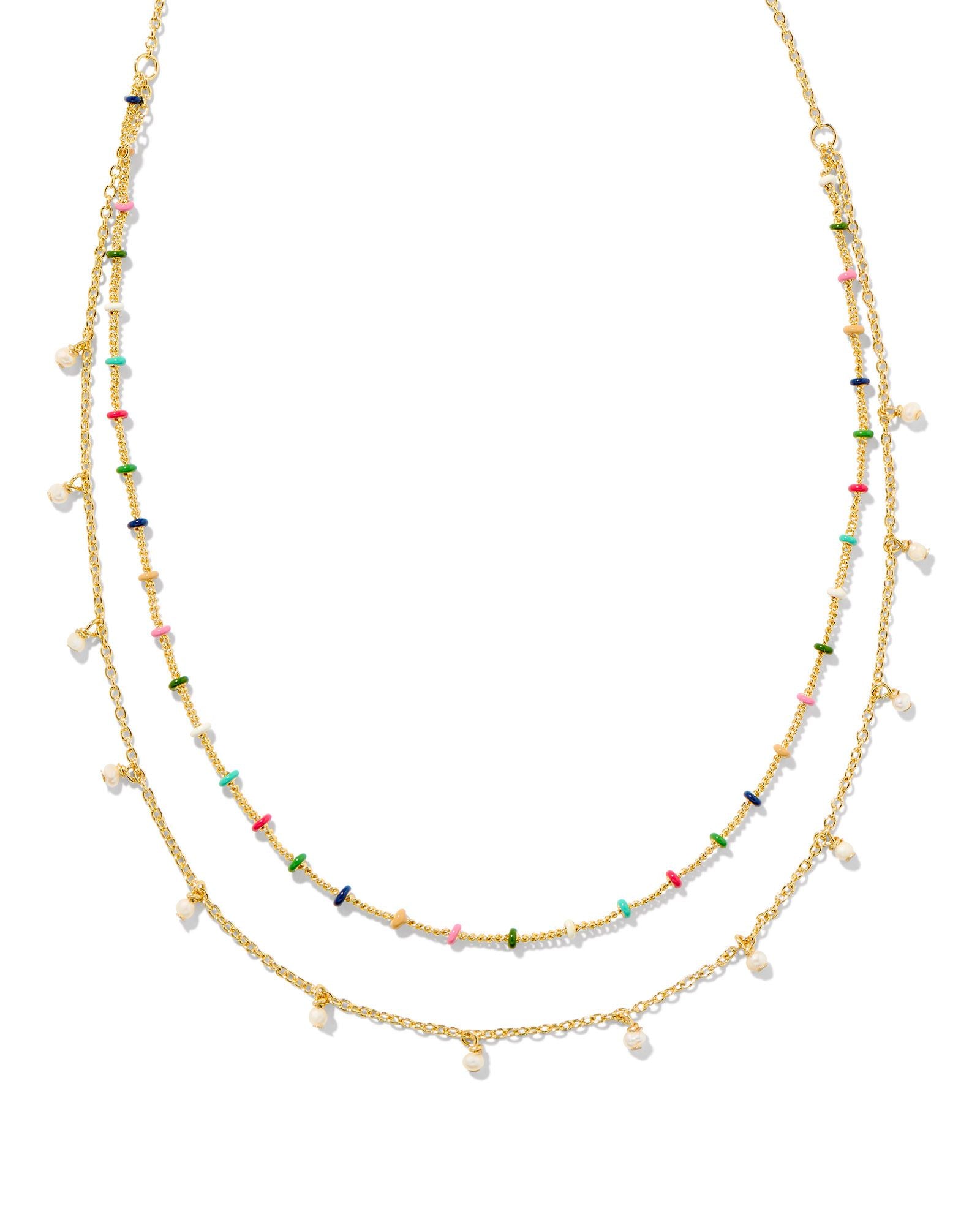 Eve Multi Strand Necklace Gold Multi Mix