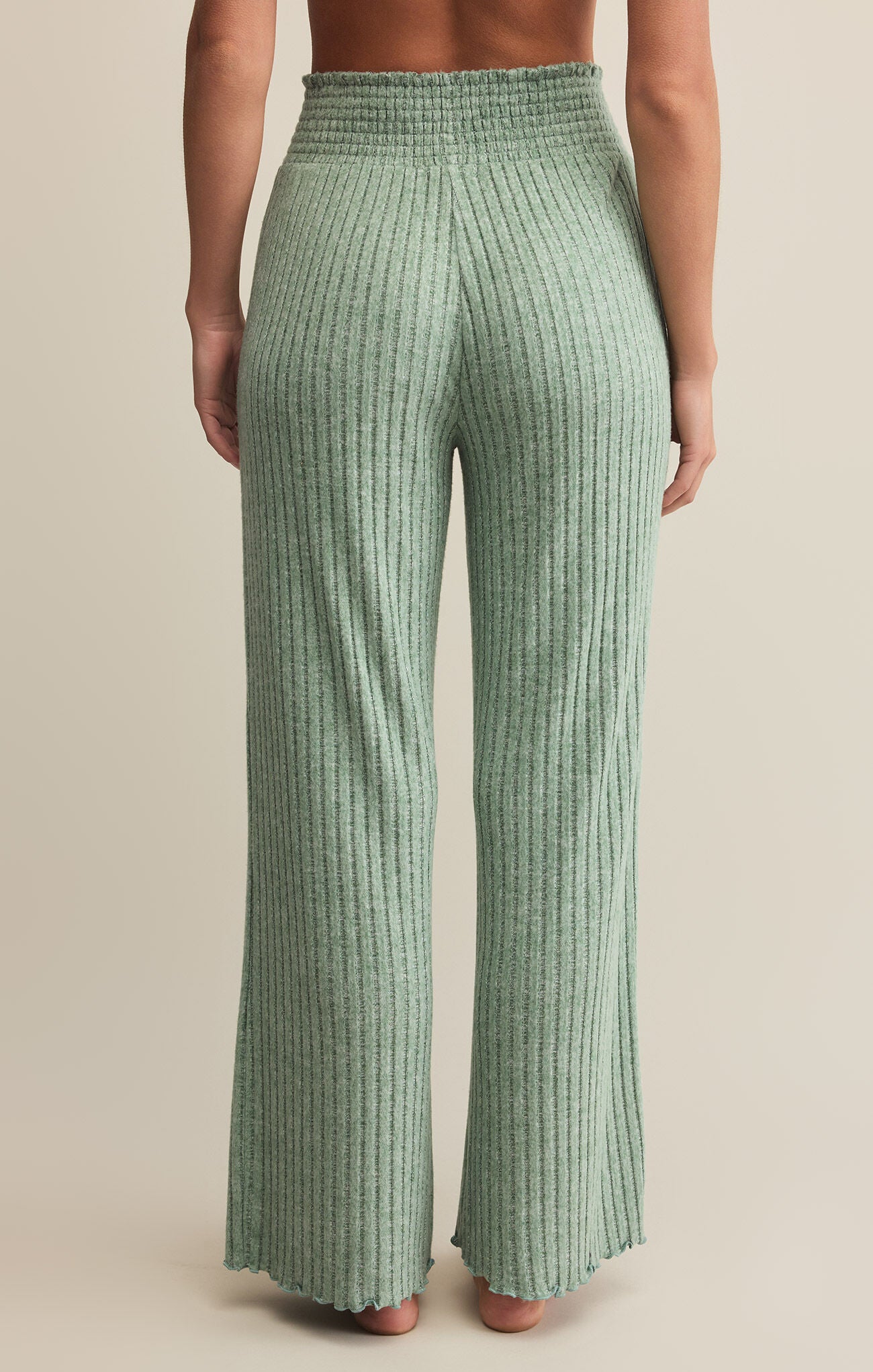 Dawn Smocked Rib Pant Botanical Green