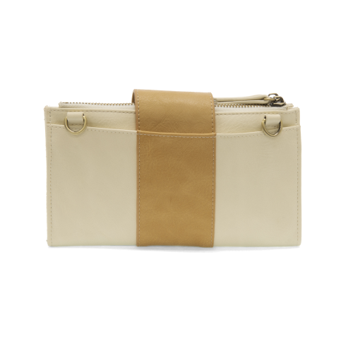 Camryn Color Block Wallet Crossbody White/Tan