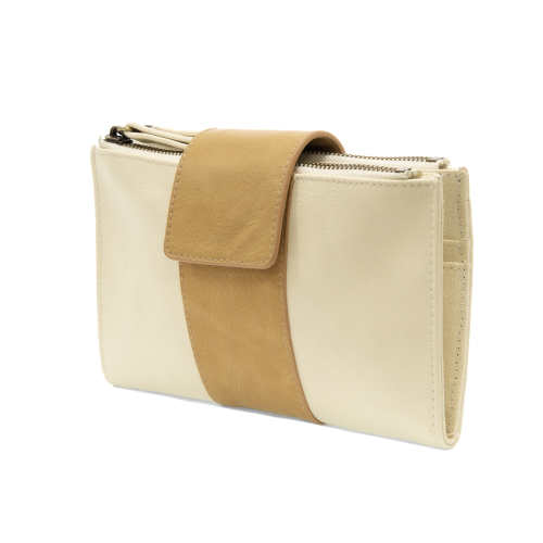 Camryn Color Block Wallet Crossbody White/Tan